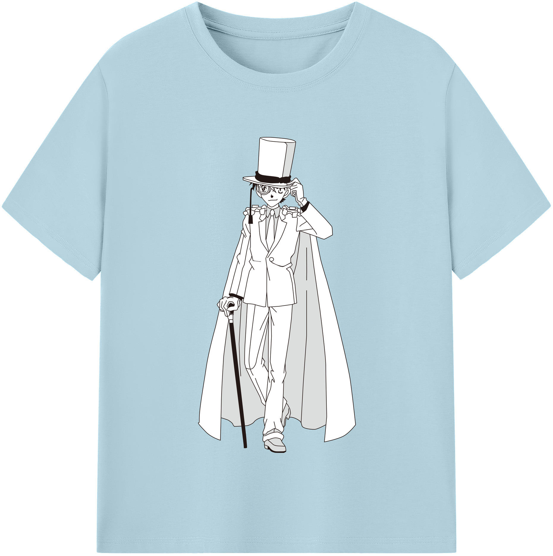 （画像用） 名探偵コナン くろば かいと Detective Conan Kuroba Kaito 綿100％半袖Tシャツ（フロントプリント）